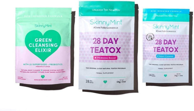 Skinnymint Super Cleanse Bundle, Natural Cleanse Program, Boost Your Immunity and Metabolism, Helps Reduce Bloating.