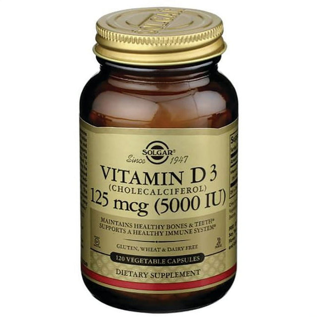 Solgar Vitamin D3 Cholecalciferol 5000 IU - 120 Vegetable Capsules