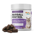 Natural Hairball Control Chews for Cats – Hairball Remedy & Aid with Omega 3 6 Fatty Acids, Zinc, Biotin, Cranberry, and Fiber. Promotes Skin & Coat, Digestive, Urinary Health. 70Ct