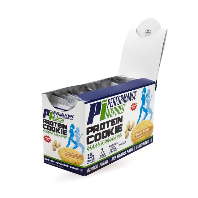 Performance Inspired Nutrition Protein Cookie - Contains: BIG 15G Isolate Proteins - 7G of Fiber - All Natural - Gluten Free - No Artificial Ingredients - Great Tasting Peanut Butter Flavor - 12 Count