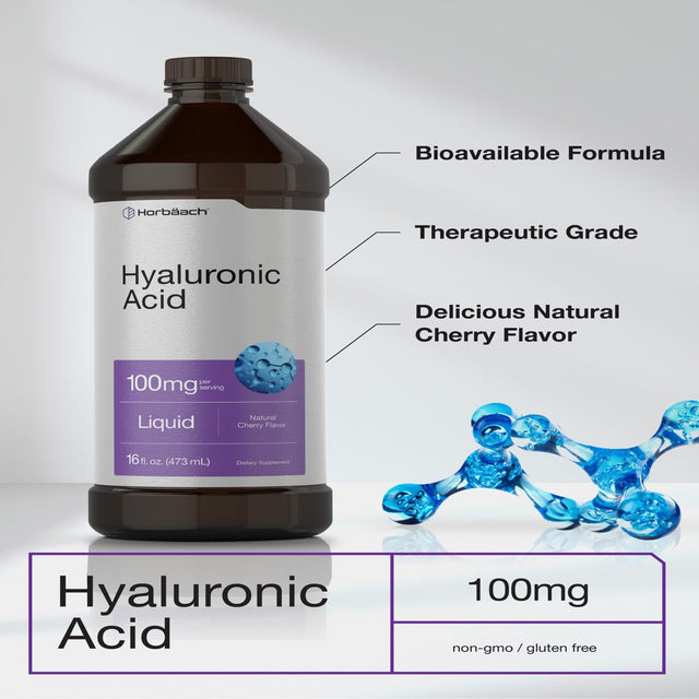 Liquid Hyaluronic Acid Supplement | 100 Mg | 16 Oz | Mixed Berry Flavor | by Horbaach