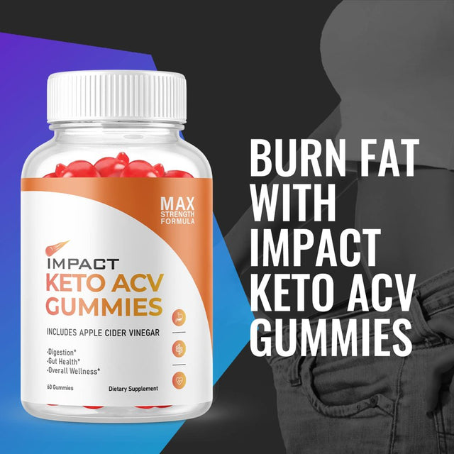 (3 Pack) Impact Keto ACV Gummies - Supplement for Weight Loss - Energy & Focus Boosting Dietary Supplements for Weight Management & Metabolism - Fat Burn - 180 Gummies