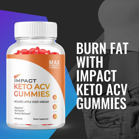 (5 Pack) Impact Keto ACV Gummies - Supplement for Weight Loss - Energy & Focus Boosting Dietary Supplements for Weight Management & Metabolism - Fat Burn - 300 Gummies