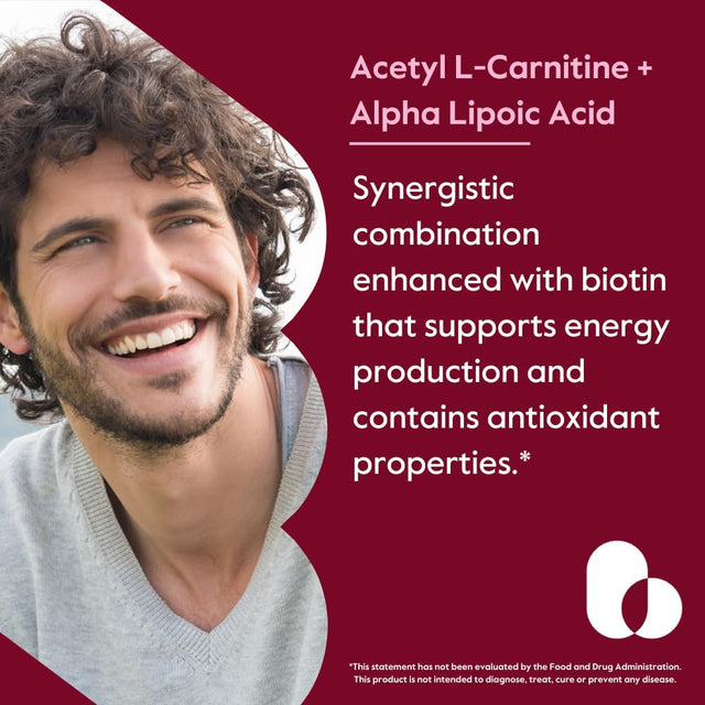 BESTVITE Acetyl L-Carnitine 500Mg & Alpha Lipoic Acid 200Mg per Capsule with Biotin (240 Vegetarian Capsules) (120 X 2) - No Stearates - Vegan - Non GMO - Gluten Free