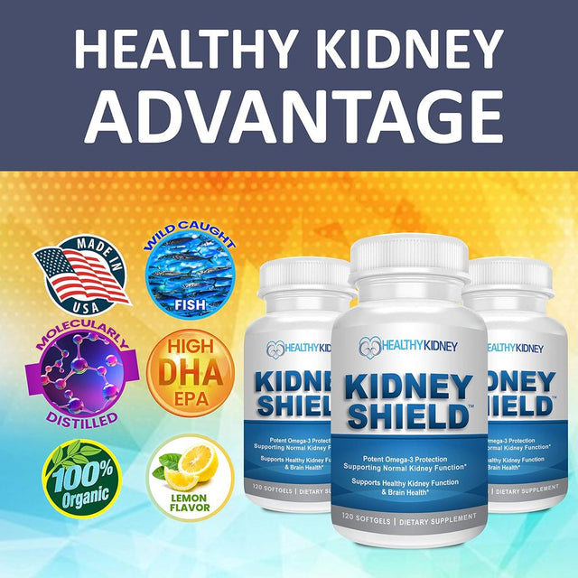 Healthy Kidney Kidney Shield: Kidney Detox Supplement plus Vitamins, Supports Kidney Health, 120 Ct.