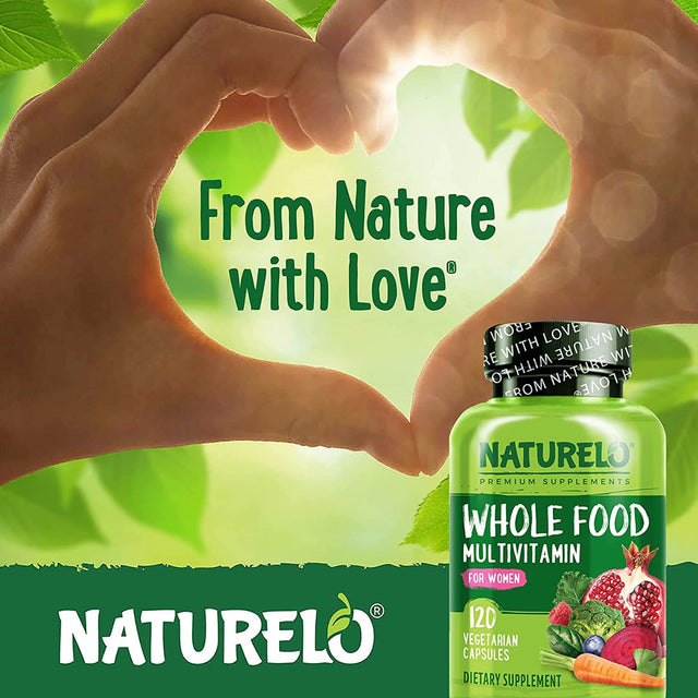 NATURELO Whole Food Multivitamin for Women - with Vitamins, Minerals, & Organic Extracts - Supplement for Energy and Heart Health - Vegan - Non GMO - 120 Capsules