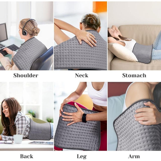 Worallymy Electric Heating Pad for Cramp Back Muscle Shoulder Relief Thermostat Timing Auto Shut off Fast Heating Safety Heat Pad