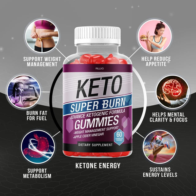 Keto Superburn Gummies ACV Gummies with Apple Cider Vinegar Gummy 60 Gummies