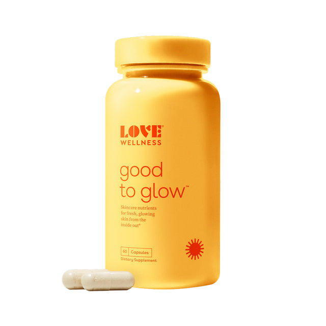 Love Wellness, Good to Glow Skin Care Supplement, 60 Capsules, Collagen & Biotin Promotes Bright, Smooth, Clear & Glowing Skin, Reduces Wrinkles & Fine Line