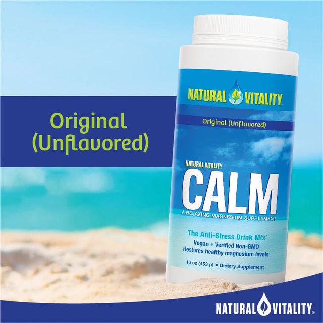 Natural Vitality Calm Anti-Stress Drink Mix, Magnesium Supplement, Unflavored, 8 Oz