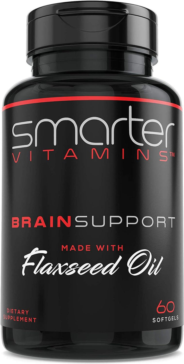 Smarter Brain Support Nootropic Supplement, Brain Booster & Memory Support, Made with Alpha-Gpc, L-Tyrosine & Acetyl L-Carnitine ALCAR, Flaxseed Oil, ALA DHA Brain Booster 60 Softgel Energy Pills