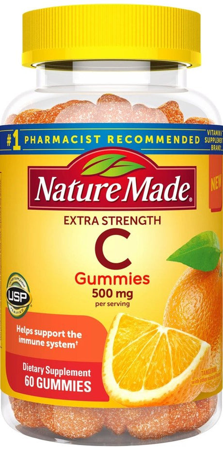 Nature Made Vitamin C Gummies Tangerine -- 500 Mg - 60 Gummies