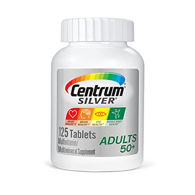 Centrum Silver Multiviramin and Multiminerals for Adult 50 plus Supplement Tablets, 125 Ea, 3 Pack