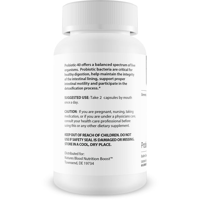 Probiotic Restore 3 - Elemental Support at the Cellular Level - 40 Billion CFU Probiotic Extra Strength Formula - Probiotic Restore 3 for Gut Health - Overall Health Starts in the Gut - Probiotics