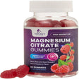 Magnesium Citrate Gummies - Magnesium Supplement for Adults & Kids - Supports Calm Magnesium Gummy Dietary Supplements for Muscle, Nerve, Bone & Heart Support - 60 Non-Gmo Raspberry Magnesium Gummies