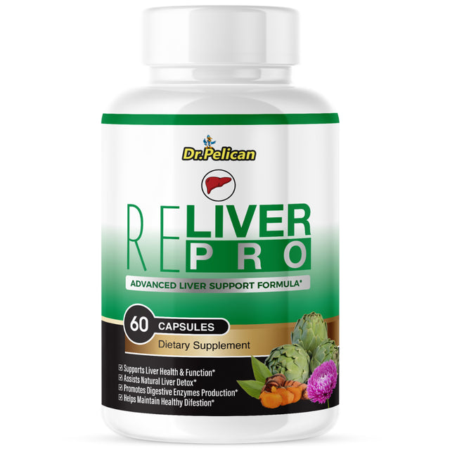 Reliver Pro- Healthy Digestion/ Liver Detox & Function- 60 Capsules- Dr. Pelican