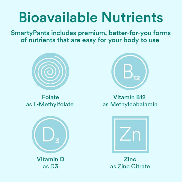 Smartypants Organic Prenatal Vitamins for Women, Multivitamin Gummies: Probiotics, Biotin, Methylfolate, Omega 3 (ALA), Vitamin D3, C, Vitamin B12, B6, Vitamin A, K & Zinc, 120 Count (30 Day Supply)