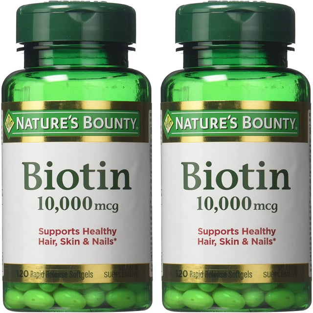 Nature'S Bounty Biotin 10,000 Mcg, Rapid Release Softgels 120 Ea (Pack of 2)