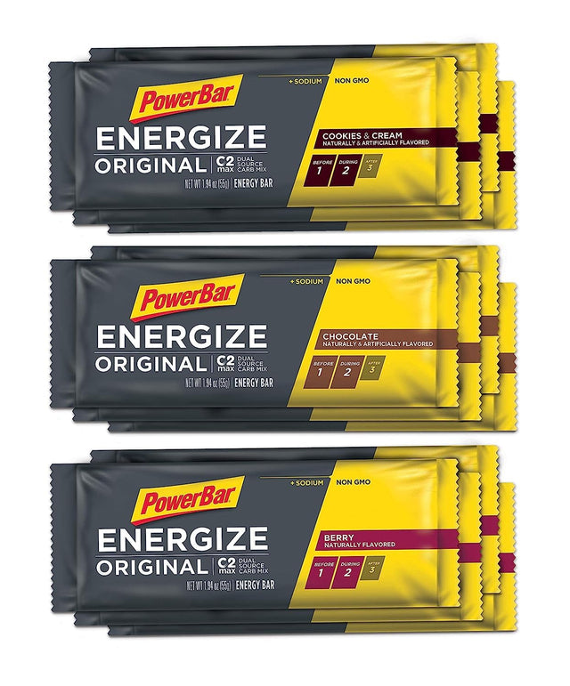 Powerbar Energize Original – ‘The Original’ Energy Bar for Endurance & Team Sports Athletes – Fueling Champions for 30+ Years: 12 X 55G Bars - Variety Pack