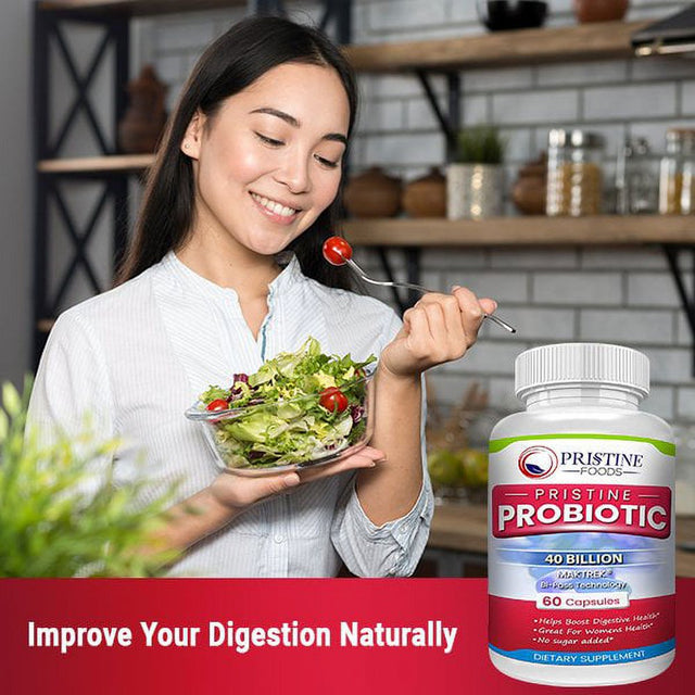 Pristine Probiotic Supplement 40 Billion CFU - High Potency Probiotics for Women - Support Healthy Digestive System - 3 Pack