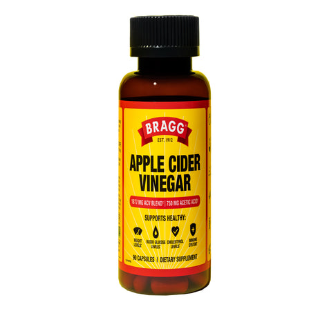 Bragg Apple Cider Vinegar Capsules - Vitamin D3 & Zinc - 750Mg of Acetic Acid – Immune & Weight Management Support - Non-Gmo, Vegan, Gluten Free, No Sugar - (90 Capsules)