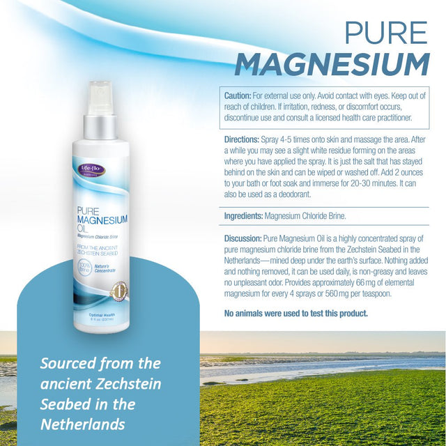 Life-Flo Health Care Pure Magnesium Oil 8 Ounce 2-Pack