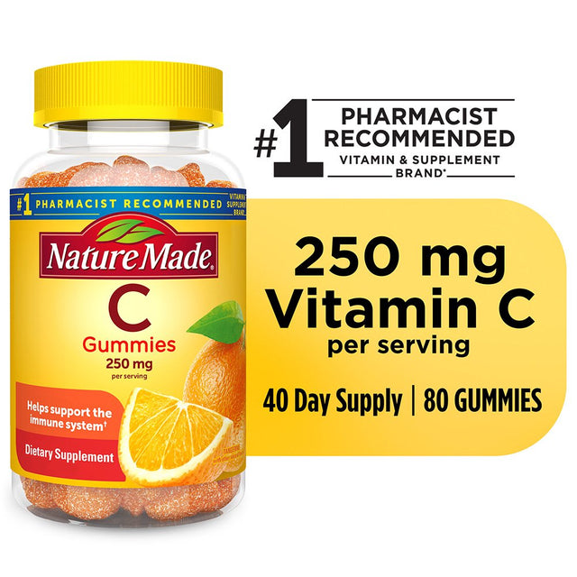 Nature Made Vitamin C Gummies 250 Mg, 80 Count, for Immune Support