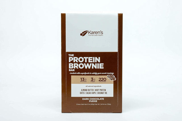 The Protein Brownie Bar 12 Bars per Box | Dark Chocolate Fudge | Gluten Free | NON-GMO | Paleo | 13G Protein | 2-Day Shipping.