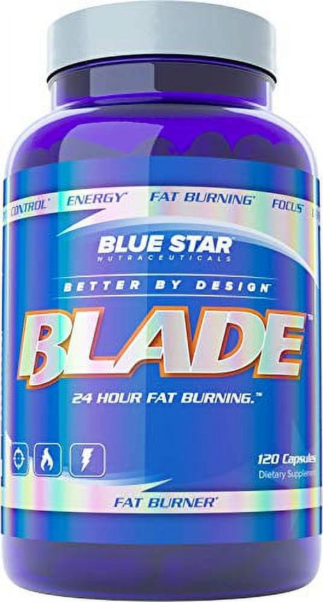 Blue Star BLADE Fat Burner for Men: Strongest Metabolism Booster Weight Loss Supplement and Energy Pills to Support Fast Weight Loss and Appetite Suppression with Acetyl L Carnitine, 120 Diet Pills