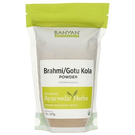 Banyan Botanicals Brahmi/Gotu Kola Powder – Organic Centella Asiatica ­­–Supports Focus, Concentration, Alertness, and a Balanced Sense of Calm* – ½ Lb. – Non-Gmo Sustainably Sourced Vegan