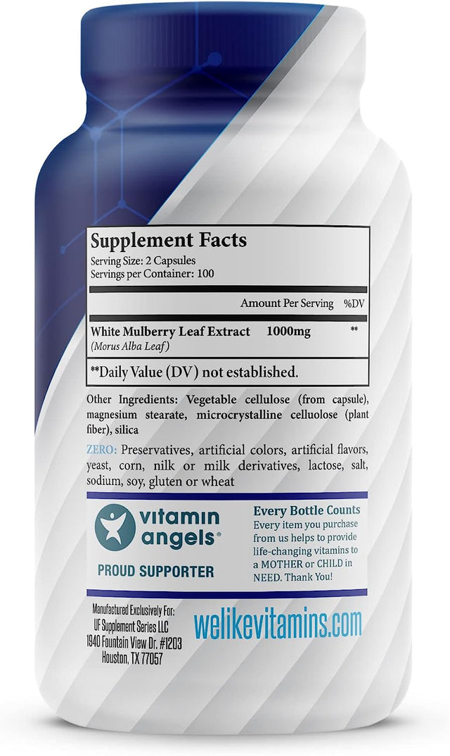 We like Vitamins White Mulberry Supplement Blood Sugar Support Appetite Suppressant 200 Capsules