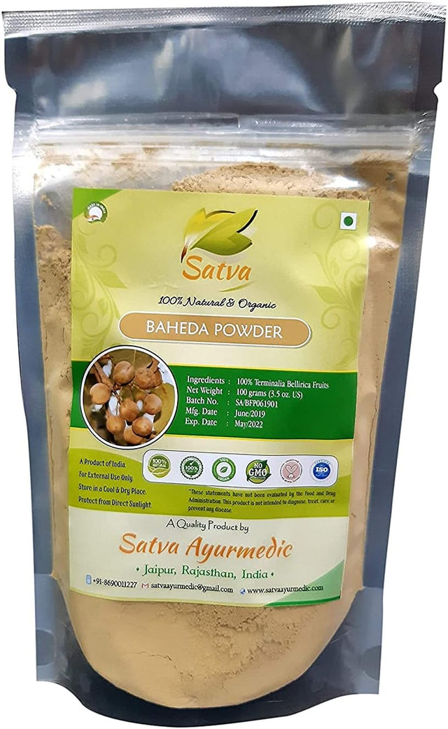 SATVA Baheda Powder - 100% Terminalia Bellirica Fruits-(100 Gm)