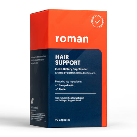 Roman Hair Support Supplement for Men with Biotin to Help Nourish Hair, 90 Capsules