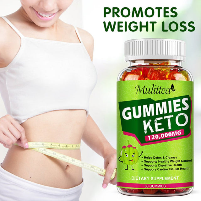 Mulittea Keto Gummies Weight Loss Supplement 120,000 Mg, Fat Burn, Detox & Cleanse - 60 Gummies