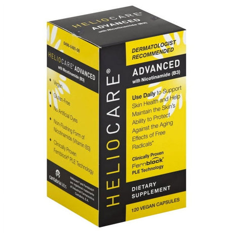 Heliocare Advanced Nicotinamide B3 Supplement: Niacinamide 250Mg and Fernblock PLE Extract 120Mg per Capsule - Helps Support Skin Cell Health W/Antioxidant Rich Vitamin B3 Niacin - 120 Vegan Capsules