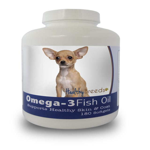 Healthy Breeds Dog Omega-3 Fish Oil Softgels for Chihuahua, 180 Count