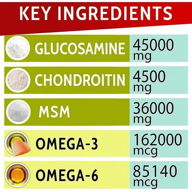 Glucosamine Dog Treats for Picky Eaters - Joint Supplement W/Chondroitin, MSM, Omega-3 - Joint Pain Relief - Advanced Formula - Chicken Flavor - Made in USA