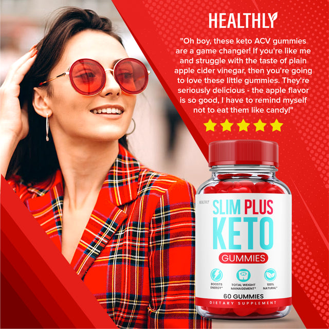 Slim plus Keto Gummies for Weight Loss ACV Apple Cider Vinegar 100% Natural (60 Gummies)