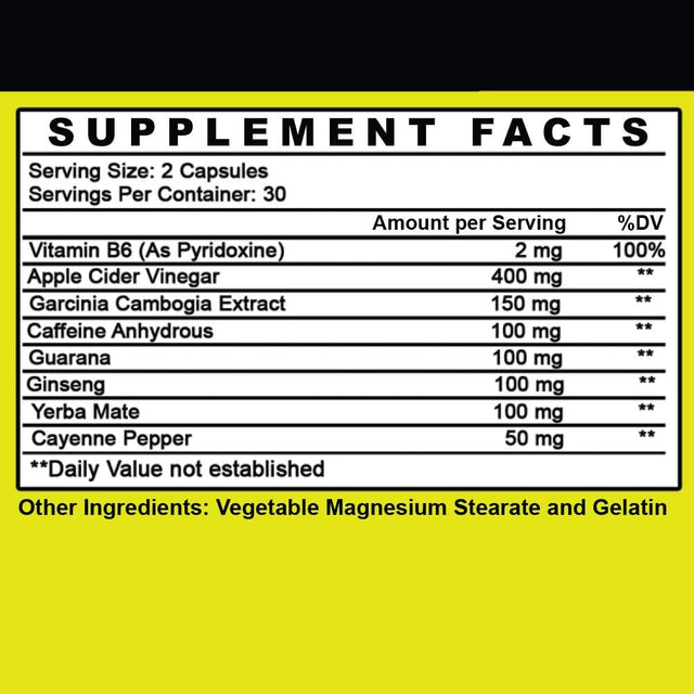 Angry Supplements Angry Energy Caffeine Capsules, All Natural Non-Gmo Energy Booster, Increase Stamina & Focus, Mind & Body Health (1-Bottle)