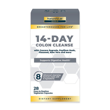 Nature'S Lab Gold 14 Day Colon Cleanse* - Blend of Probiotics, Fiber, Flavonoids, Plant Extracts - 28 Ct (14 Day Supply)