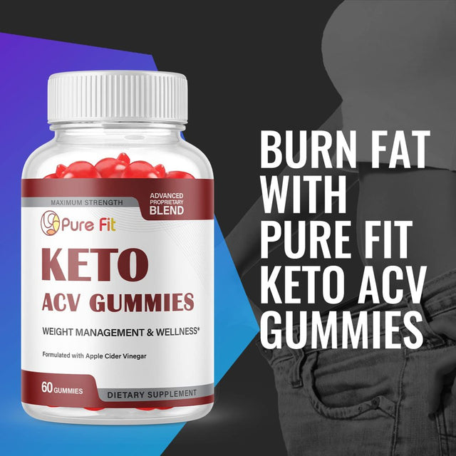 (1 Pack) Pure Fit Keto ACV Gummies - Supplement for Weight Loss - Energy & Focus Boosting Dietary Supplements for Weight Management & Metabolism - Fat Burn - 60 Gummies