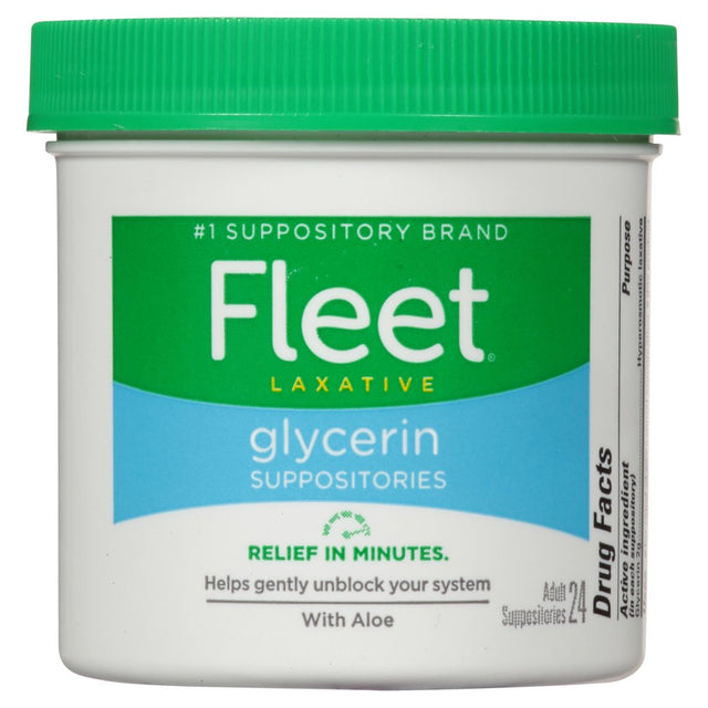 Fleet Laxative Glycerin Suppositories for Adult Constipation, 24 Count