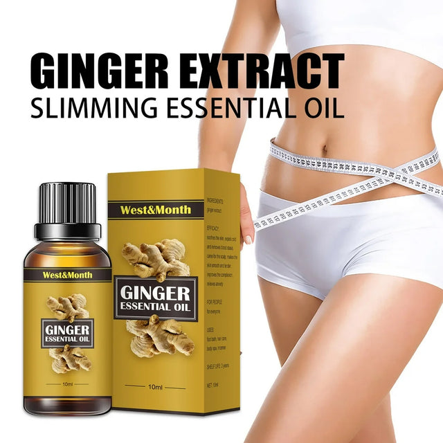 Slimming Ginger Oil Belly Ginger Oil Ginger Oil Belly Button Slimming Stomach Massage Oil-Cellulite Massage Oil Ginger Massage Oil 10Ml, Essential Oil for Skin