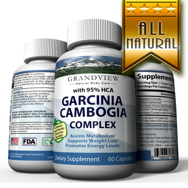 Garcinia Cambogia Extract with 95% HCA - Natural Appetite Suppressant and Effective Fat Burner Weight Loss Supplement Pills for Women & Men