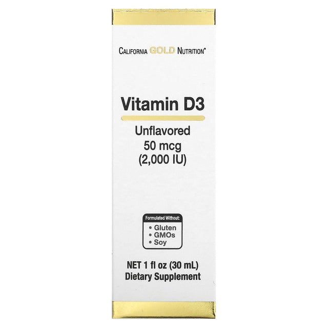 California Gold Nutrition Vitamin D3 (Unflavored), 2,000 IU, 1 Fl Oz (30 Ml)