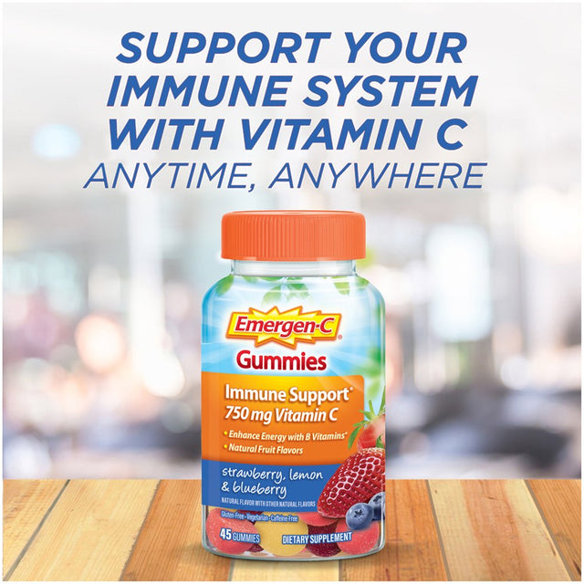 Emergen-C Adult Vitamin C Gummies for Immune Support, Fruit, 45 Ct