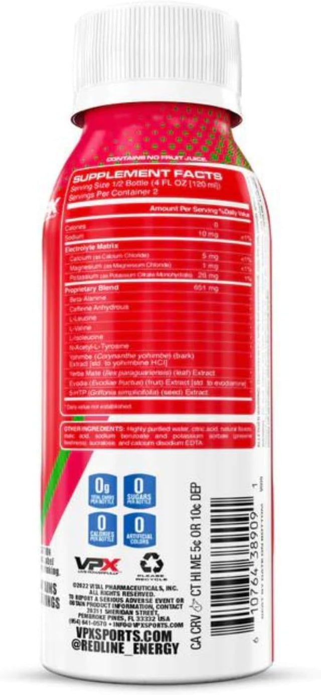 Redline Xtreme, Watermelon, 8 Ounce Bottles, 24 Count