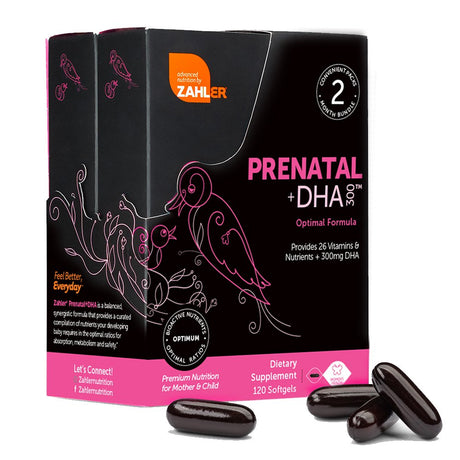 Zahler Prenatal DHA, Premium Prenatal Vitamins for Mother and Child, 120 Softgels