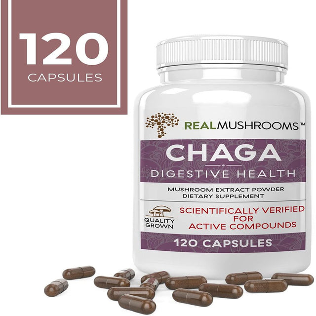 Real Mushrooms Chaga, Digestive Health, 120 Capsule