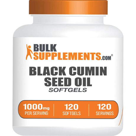 Bulksupplements.Com Black Cumin Seed Oil Softgels, 1000Mg - Supports Hair & Skin (120 Softgels - 120 Servings)